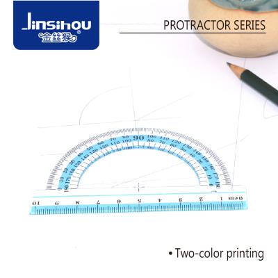 China PS Protractor Ruler 180 Ddegree 360 ​​Degree Measuring Drawing School Metal Scale Ruler Price for sale