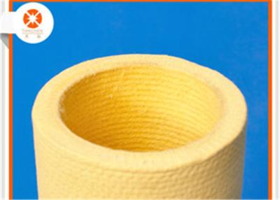 China Yellow 500 Degree Felt Roller Cover , Kevlar Aramid Roller Tube for sale