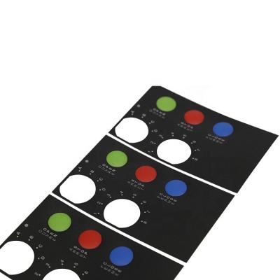 China Waterproof Adhesive Screen Printed Bulgy Button Keys Control Panel Embossed Graphic Overlay for sale