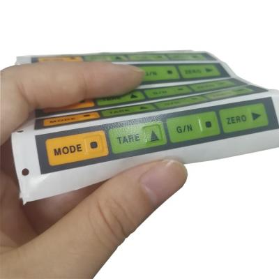 China Waterproof Custom Silkscreen Printed Graphic Overlay Control Panels Membrane Keypad Sticker for sale