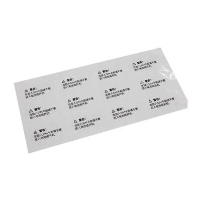 China Waterproof Screen Printing Die Cut Adhesive Insulation Plastic Mylar Sheet Label Sticker for sale