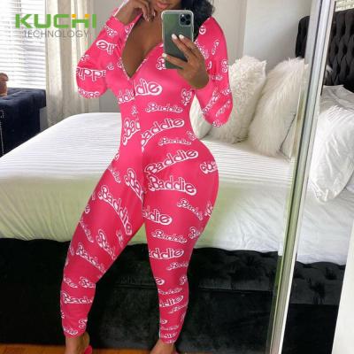 China 202030 2020 hot sale women QUICK DRY Christmas women sleepwear pajamas long sleeve jumpsuit for sale