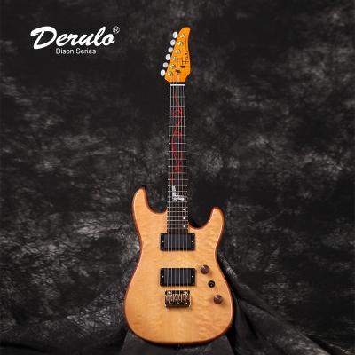 China Mini Pattern Flamed Maple Top 5Pieces Travel Derulo 22Frets Mahogany Kids Electric Guitar OEM Mini Pattern Maple and Ebony Neck for sale