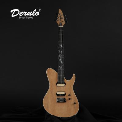 China Derulo Electric Guitar OEM Custom 6Strings Electric Guitar Mahogany Quilted Neck Customized Maple Fingerboard 5Pice Top Custombody for sale