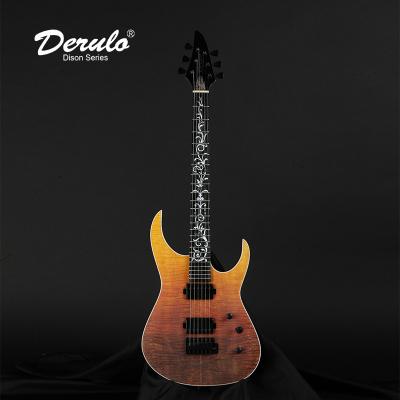 China Derulo Guitar OEM 6Strings Electric Mahogany CustomizedFingerbo High Quality Electric Guitar Flamed Maple Top Custombody Custom Shop for sale