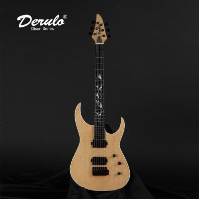 China Derulo Electric Guitar OEM Custom 6Strings Electric Guitar Mahogany Quilted Neck Customized Maple Fingerboard 5Pice Top Custombody for sale