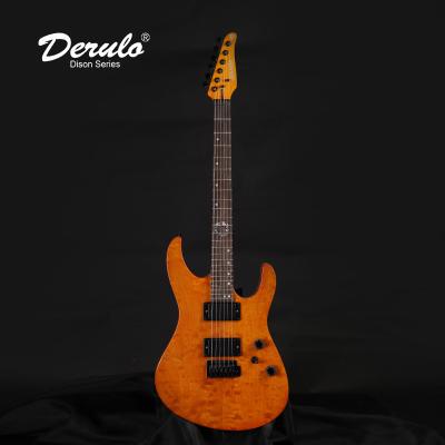 China High Quality OEM 6Strings Electric Guitar OEM 6Strings Derulo Electric Guitar CanadianMaple Neck Mahogany Neck Quilted Top Custom for sale