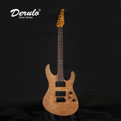 China OEM 6Strings Mahogany High Quality Electric Guitar Derulo Electric Guitar Quilted Maple Top CanadianMaple Custombody Neck for sale