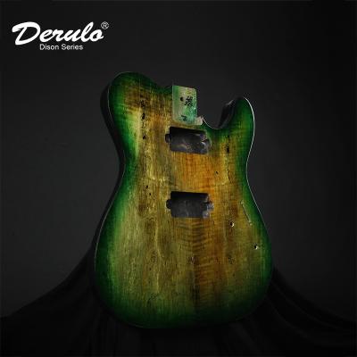 China Derulo Electric Guitar Unfinished TL Mahogany Body DIY Type OEM High Quality Spalted Maple Top Mahogany Body Customshop Multicolor for sale