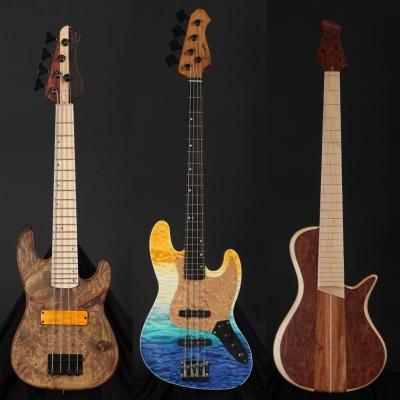 China Derulo Electric Jazz Bass Guitar Mahogany Hand Quilted Maple Top Rubbing Unfinished Bass DIY Custom Connention OEM Bass Guitar for sale