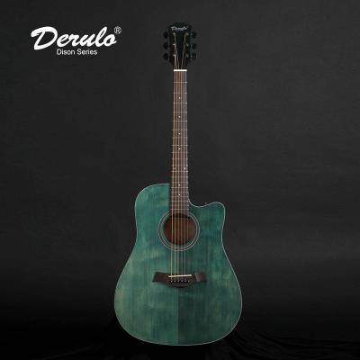 China Folk Wood Lake Ply Nature Fir Acoustic Guitar Derulo Angled Guitar 20Frets Solid Absent Blue Top Veneer Sapele for sale