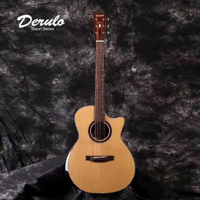 China Fir Derulo Acoustic Guitar 20 Angle Guitar Solid Absent Frets Sapele Wood Nature for sale