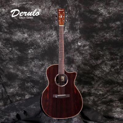 China Rosewood Derulo Acoustic Guitar Angle Guitar 20 Folk Absent Frets ALL Rosewood Body Manhogany Neck Nature Custom STUDIO for sale