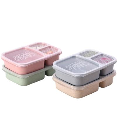 China Adult Plastic Bento Lunch Box 3 Compartments Fashion Leakproof Insulation Kids Lunch Box for sale