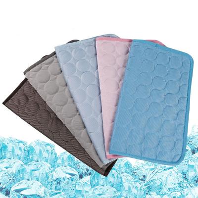 China Breathable Customized Portable Universal Pet Supplies Quadrate Silk Cooling Ice Petmat for sale