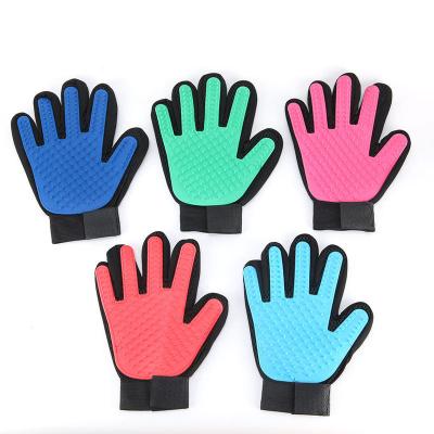 China Wholesale Stocked Pet Hair Removal Finger Gloves, Pet Deshedding Brush Gloves, Silicone Dog Pet Grooming Gloves for sale