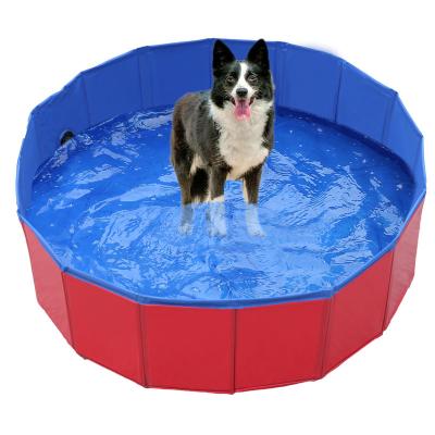 China Foldable Custom Logo PVC Pet Bombas Swimming Bath Outdoor Collapsible Folding Pool /Anti-slip for Dogs Cats Kids for sale