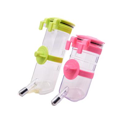 China Durable Abs+stainless Steel Animal Food Pet Portable Hanging Water Bottle for sale