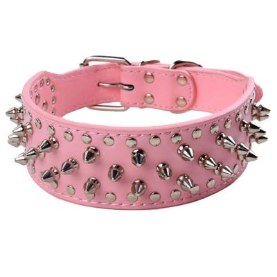 China Super Cool Stocked Anti-bite Pet Collar Rivet Dog Collar Puppy Cat Leash Set for sale