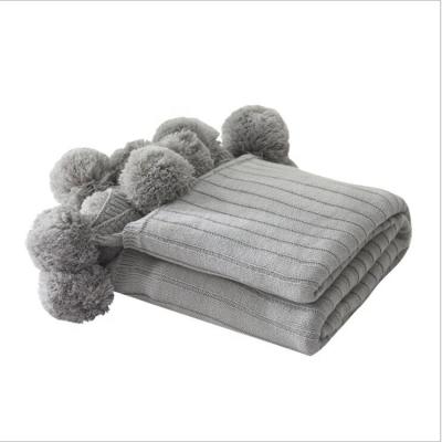 China Warehouse single product organic cotton knitted leisure and travel luxury polyester baby blanket for sale