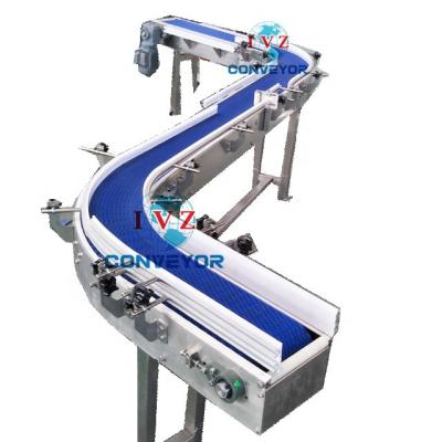 China Food/Beverage/Bags/Boxes/Easy Cleaing IVZ Curving Belt Conveyor Modular Curving Conveyor for sale