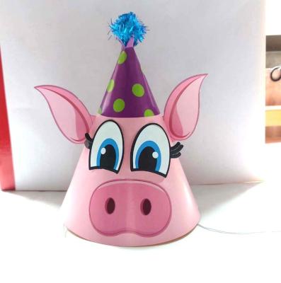 China Custom Hat Paper Kids Hats Children Kids Funny Animal Hats for sale