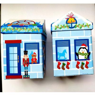 China Gift & Custom Craft Christmas Gift Box Paper Boxes For Food Snacks Cupcakes Cakes Gift Packing Snow House Amazing Box for sale