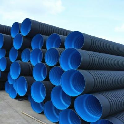 China PE Black / Orange HDPE Double Wall Corrugated Pipe for sale