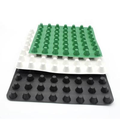 China 8mm 10mm 20mm 30mm 40mm 50mm 60mm Dimple Height Roof Garden Contemporary HDPE Compound Drainage Board for Building and Construction for sale