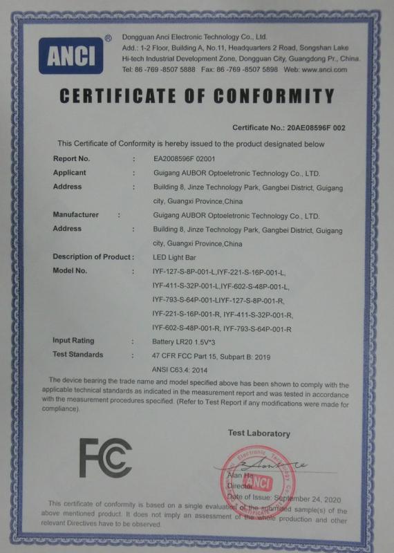 FCC - Guigang Aubor Optoelectronic Technology Co., Ltd.