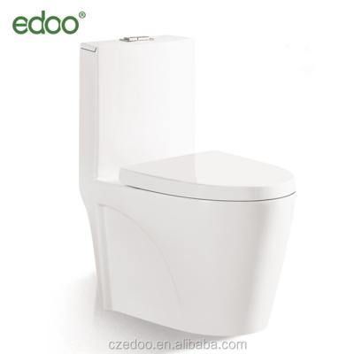 China High Height EDOO Double-Flow Sanitary Ware Factory Ceramic Bathroom Siphonic And Wash Down One Piece Toilet for sale