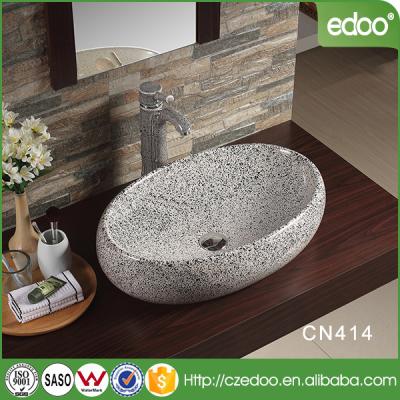 China New Design Bathroom Wash Basin Popular Art Basin Oval Shape Jade Gloss Basin for sale