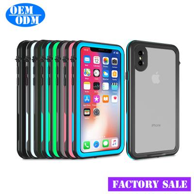 China Transparent Hard TPU PC Case OEM Printing For iPhone X Waterproof Shock Proof Life Protective Phone Case Built In Screen Protector for sale