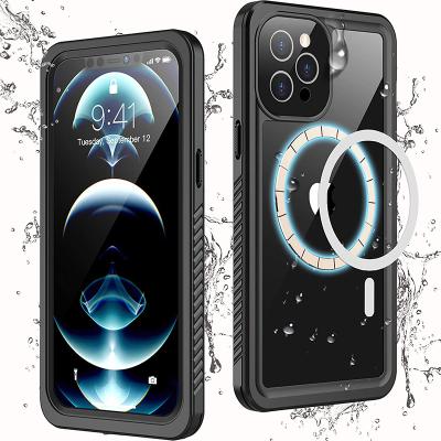 China Snowproof IP68 Waterproof Shockproof Dustproof Waterproof Case For iPhone 12 Pro Max Full-body Rugged Case With Magnetic Wireless Charging iPhone 12 Pro Max 6.7 inch for sale