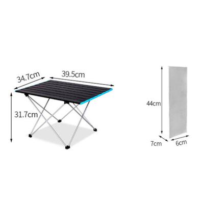 China Modern High Quality Outdoor Portable Aluminum Mini Foldable Roll Set Picnic Camping Camping Rise Table for sale