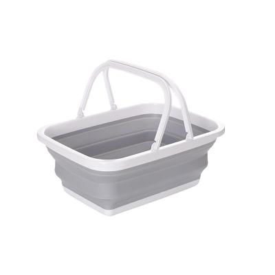 China Sustainable New Arrive Portable Folding Plastic Outdoor Camping Picnic Baskets Ice Buckets With Sturdy Handle for sale