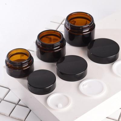 China 5ml Viable/Stocked 10ml 15ml 30ml 50ml 100ml Recycled Amber Brown Cosmetics Bottles Skincare Cream Bottle Jar For Face Body With Lid for sale