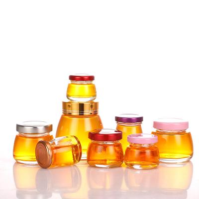 China 30ml 50ml 75ml120ml Conical Bird's Nest Food Storage Jar Honey Jam Mini Glass Bottle Viable/Stocked Cheap Price Small With Lids for sale