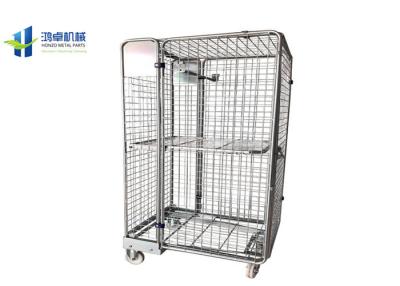 China Nestable Galvanized Wire Cage Trolley Corrosion Protection High Strength for sale