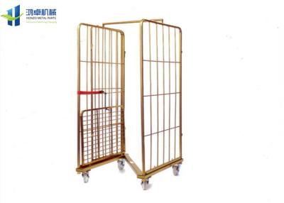 China Warehouse Wire Cage Trolley 2 Side Folding 500-1000kg Load Capacity for sale