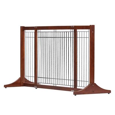 China China Supplier Breathable Comfortable Wooden Metal Mesh Playpen Wire for Dog Fence Teddy and Small Dogs Free Standing Stretch for sale