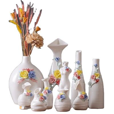 China White Vase Ceramic Decoration Accessories Luxury Interior Bisque For Home Decor Ceramic Vase for sale