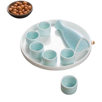 China Ceramic Pottery Wine Set Sake Pot Disposable Chinese Simple Sake Cups for sale