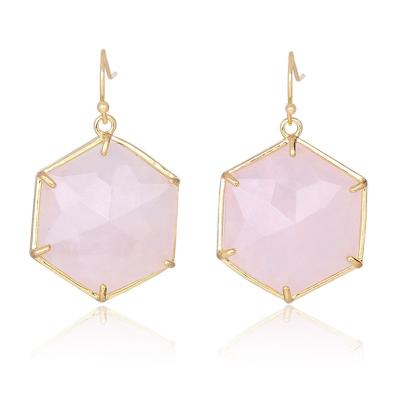 China Trendy Trendy Women's Accessories Rhombus Earring Four Colors Natural Stone Turquoise Earings for sale