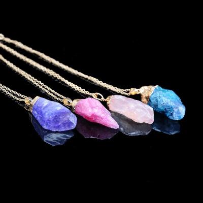 China Other Style Unisex Multi Match Hot Selling Irregular Natural Stone Pendant Necklace for sale