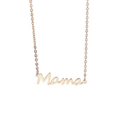 China Customized 2022 Nickel Free Mum Pendant Necklace 18K Stainless Steel Mum Gift Gold Plated for sale