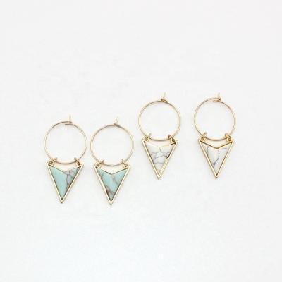 China Women's Triangle Alloy Turquoise Copper Ear Hook Customized Daily Casual/Sporting Various Matching Earrings for sale