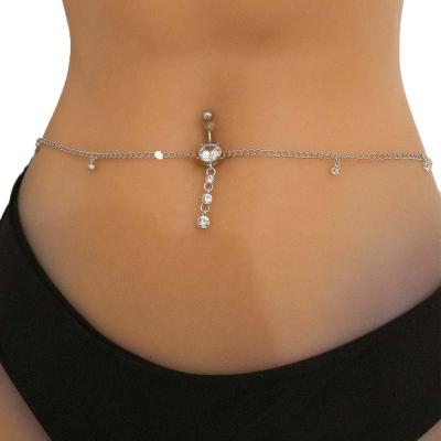 China Sexy Punk 2022 Fashion Rhinestone Bikini Beach Body Chain Jewelry Instant Waist Chain For Women for sale