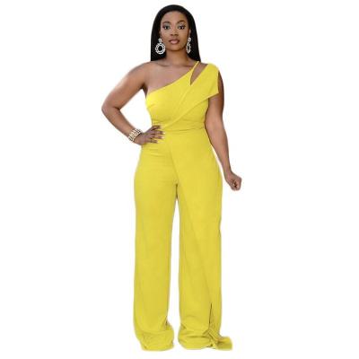 China 20201 Ladies Breathable Popular Long Wide Leg Overalls Off Shoulder For Women for sale