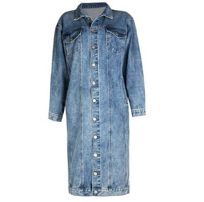 China Friend Style Women Long Sleeve Denim Jacket Vintage Jean Jackets Loose Jean Coat for sale